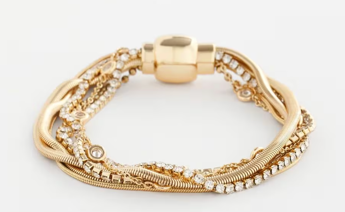 Gold Multistrand Bracelet with Magnetic Closure