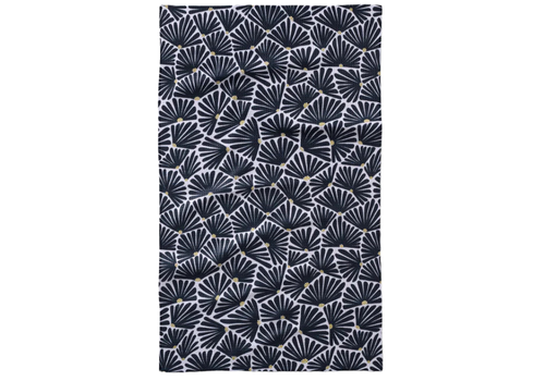 Solie Black Geometry Tea  Towel