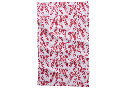 Striped Bows Geometry Tea Towel