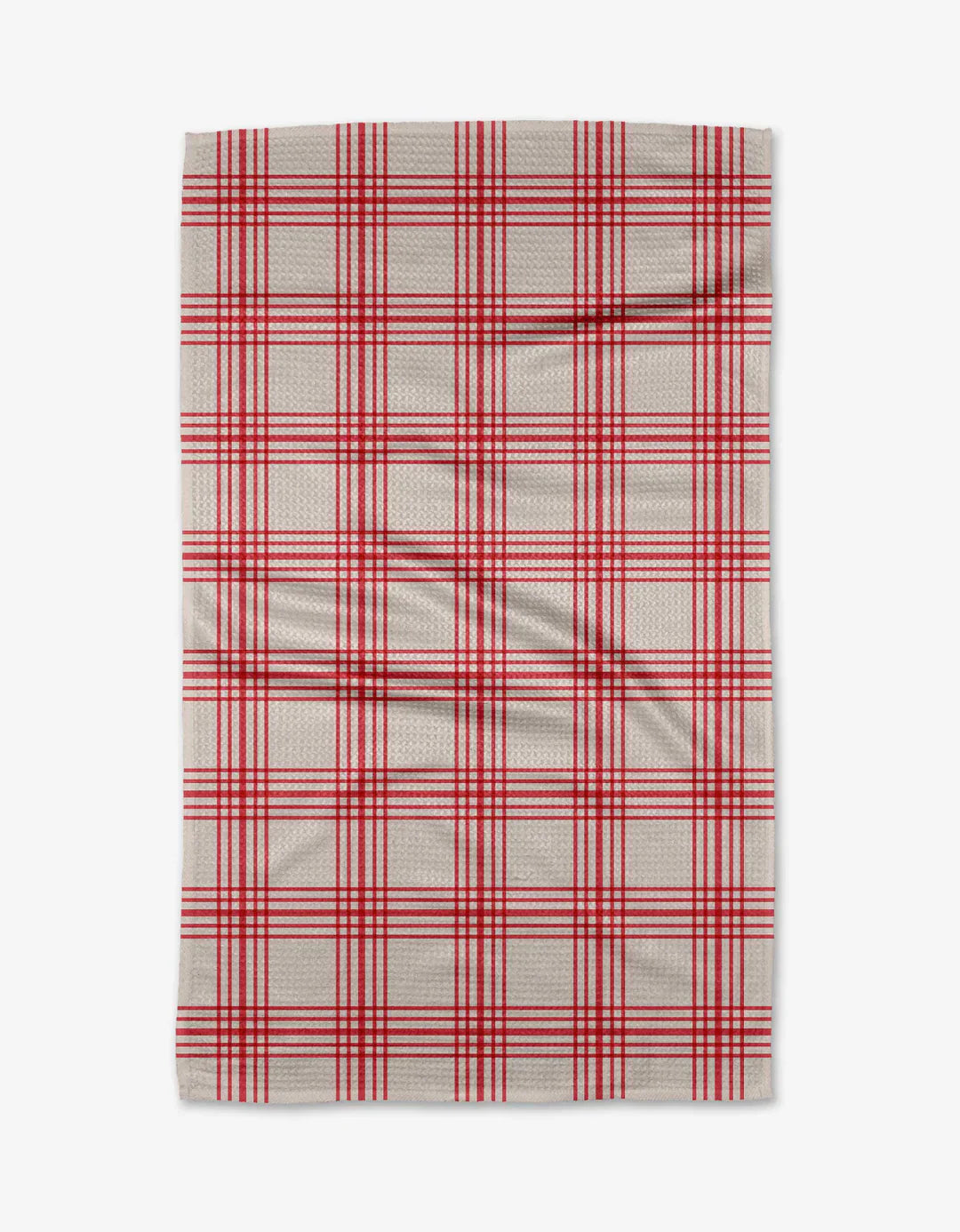 Cranberry Stripes Geometry Tea Towel