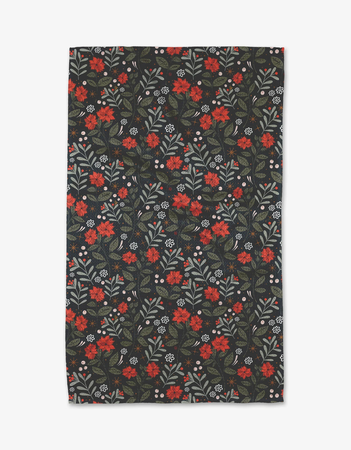 Holiday Floral Geometry Tea Towel