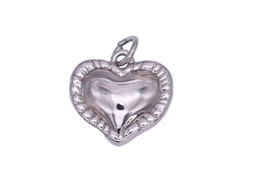 Tiny Heart Minimalist Charm: Silver