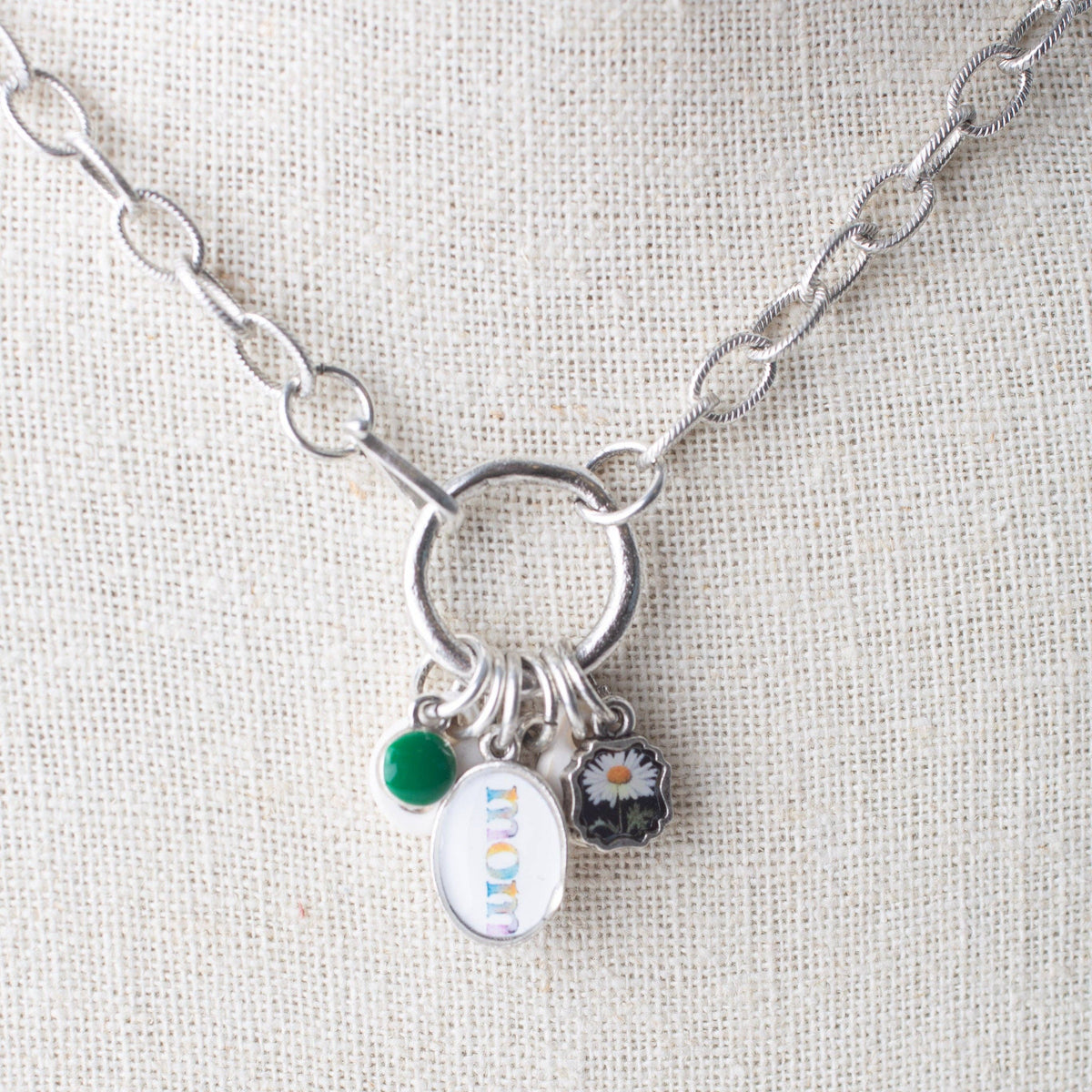Charmed Organic Circle Necklace: Antique Silver