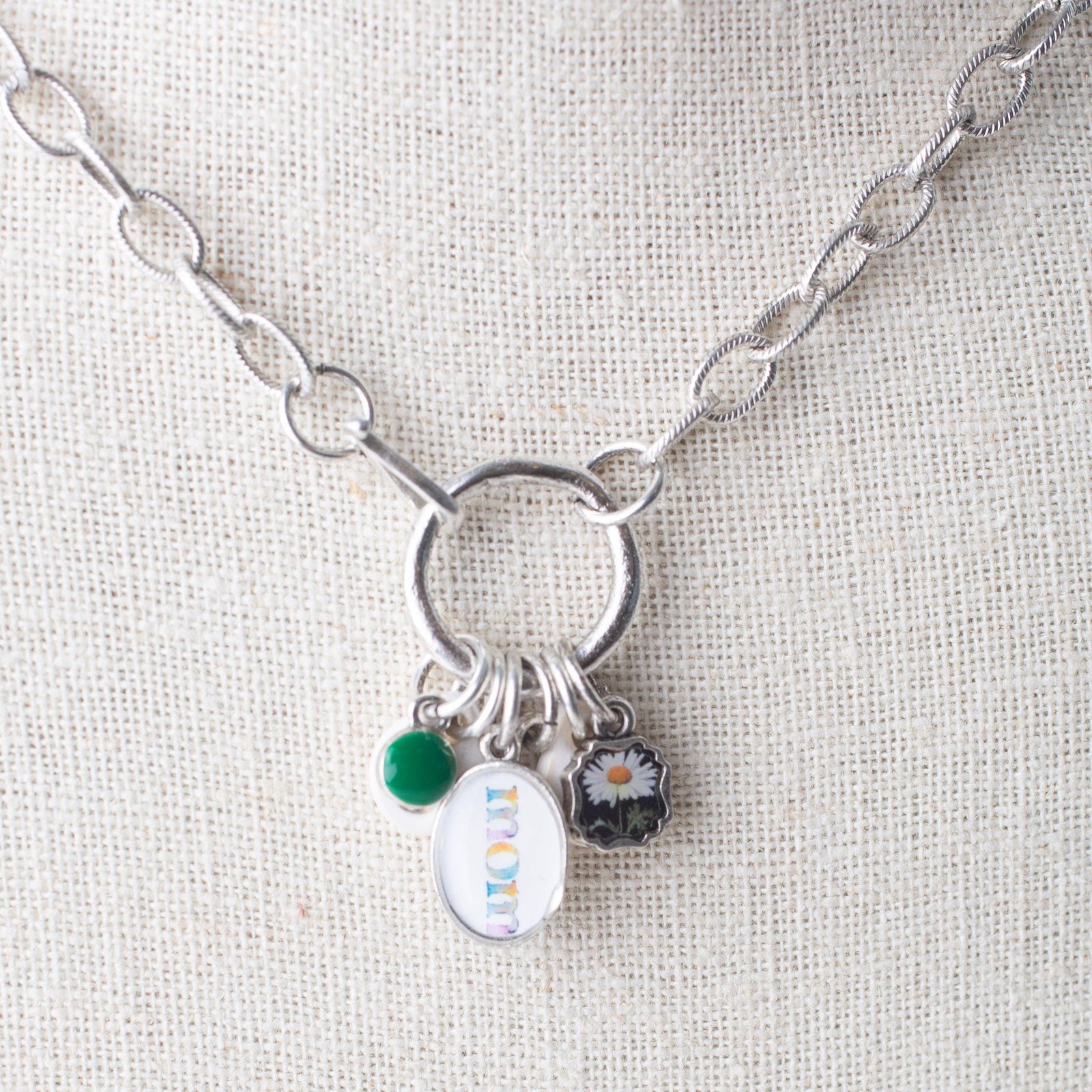 Charmed Organic Circle Necklace: Antique Silver