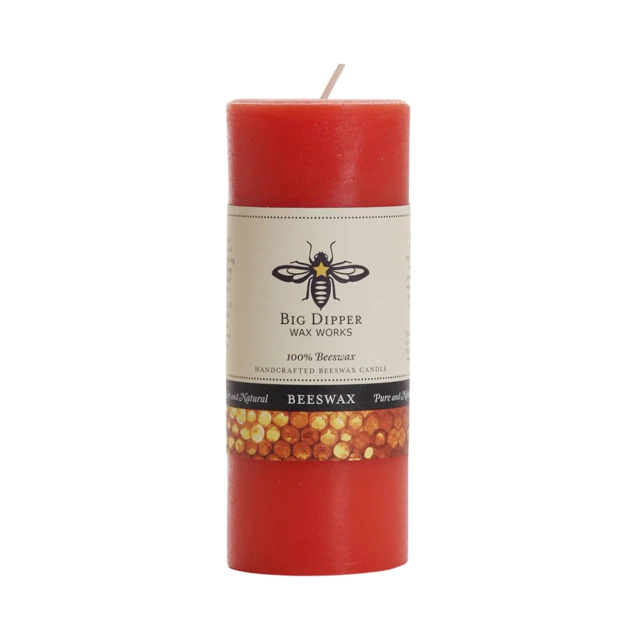 Pure Beeswax Pillars: Large (3" x 6") / Black