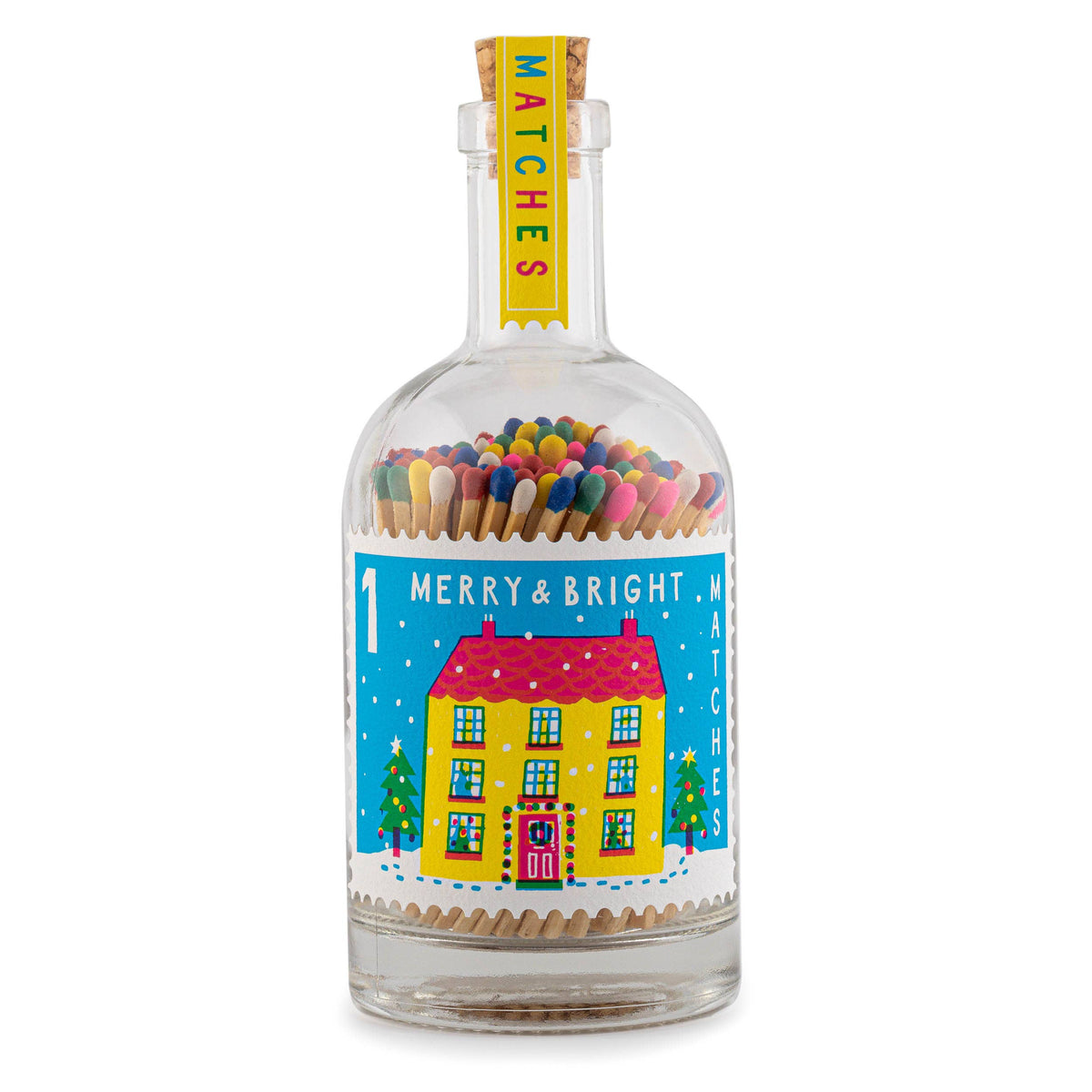 Merry &amp; Bright | Glass Bottle - Christmas Safety Matches 🎄
