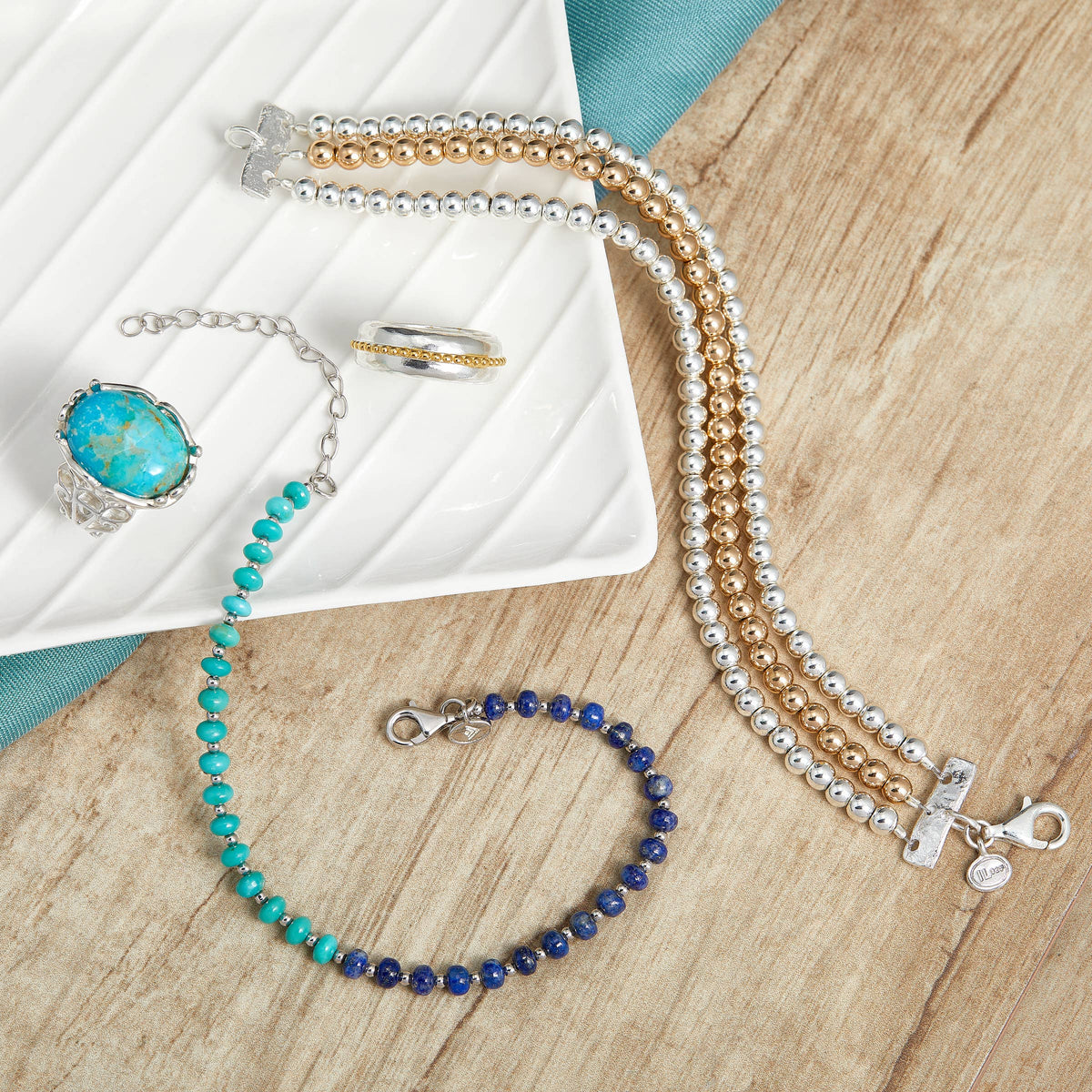 Silpada &#39;Two Stories&#39; Silver with 18K Gold Plating Band Ring: 8