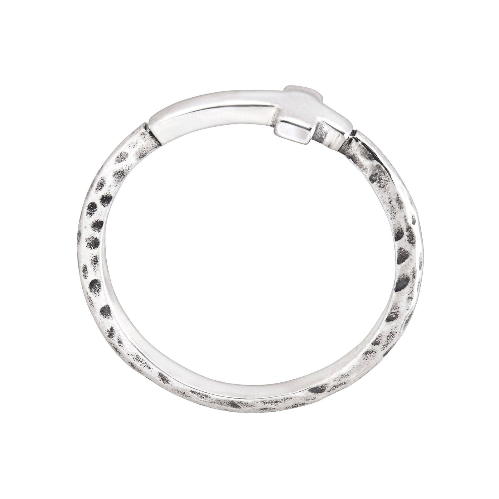 Silpada 'Simplex Cross' Textured Ring in Sterling Silver, Si: Yellow / 8