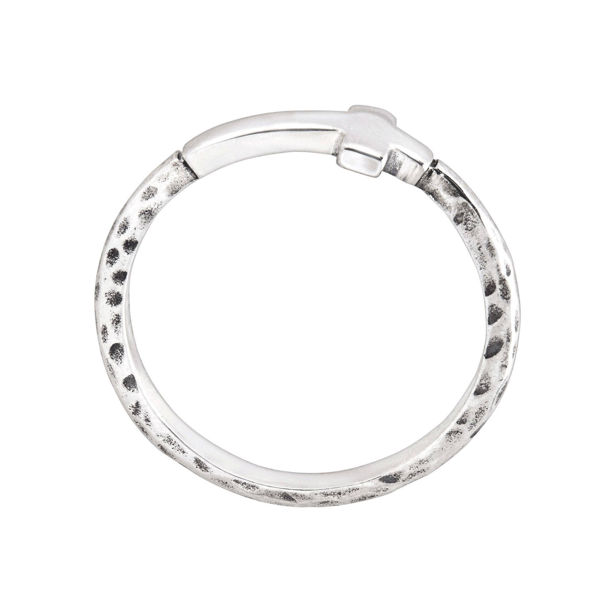 Silpada &#39;Simplex Cross&#39; Textured Ring in Sterling Silver, Si: Yellow / 7