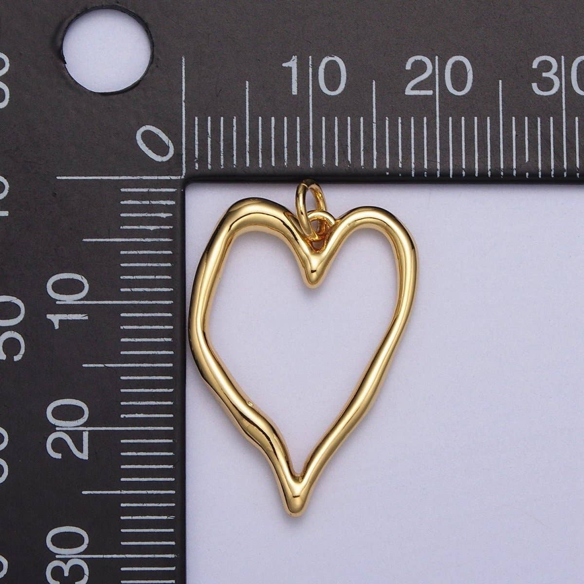 Gold Geometric Open Heart Minimalist Charm