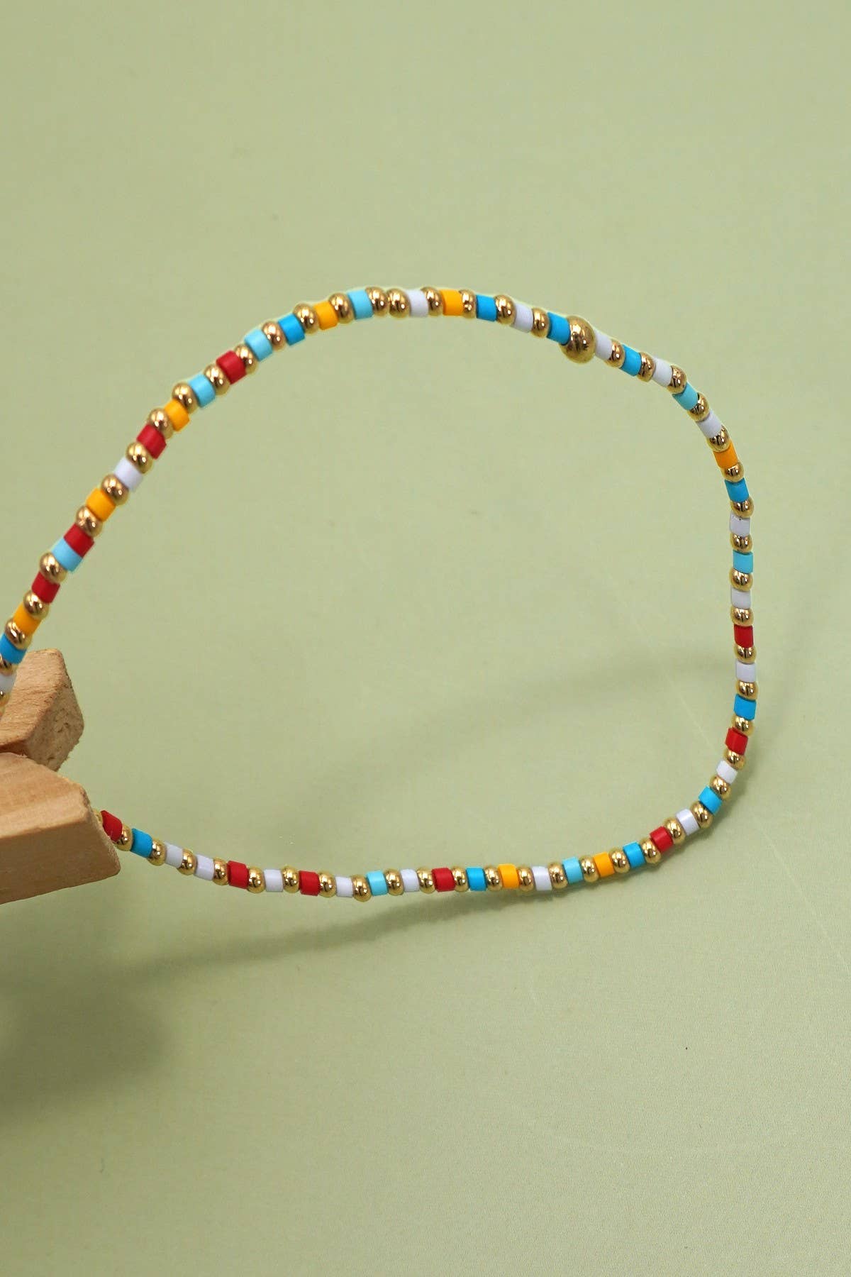 BOHO COLORFUL BALL BEADED BRACELET | 40B5178: PEACH