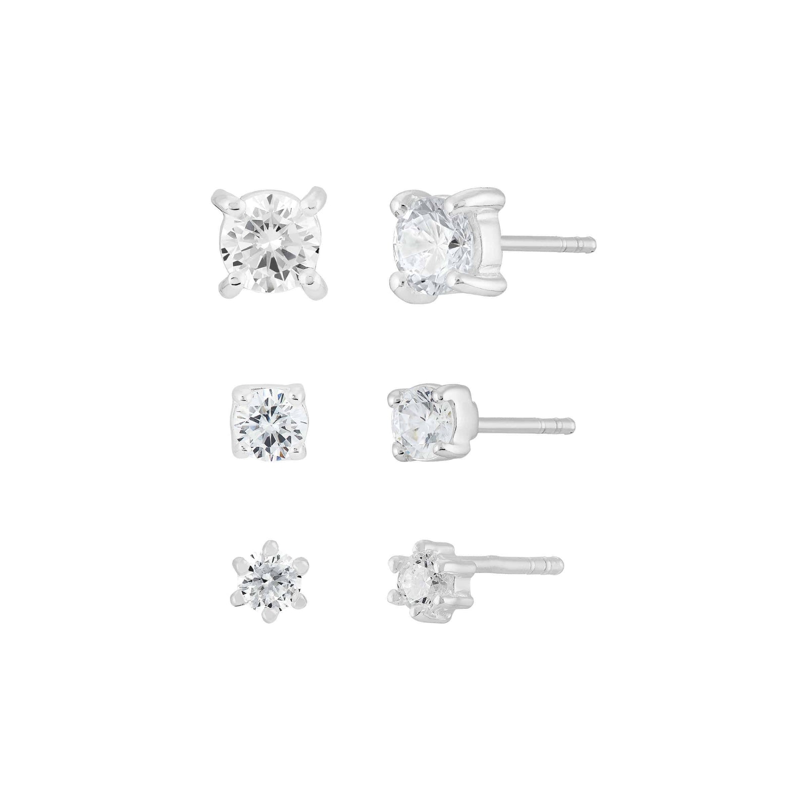 Silpada 'Stack ‘Em Up' Cubic Zirconia Studs, Set of 3 - 3/16