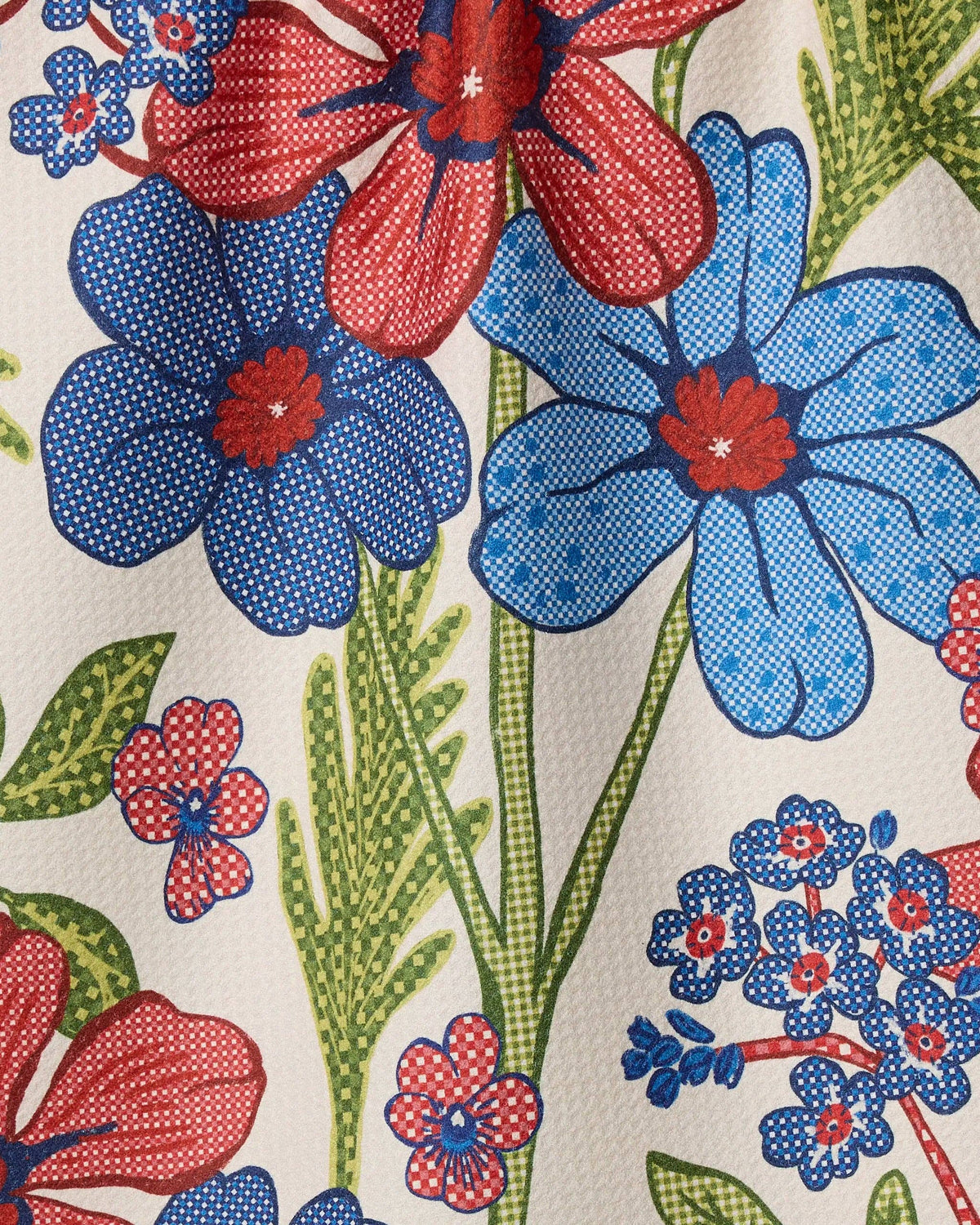 Plaid Floral Geometry Tea Towel
