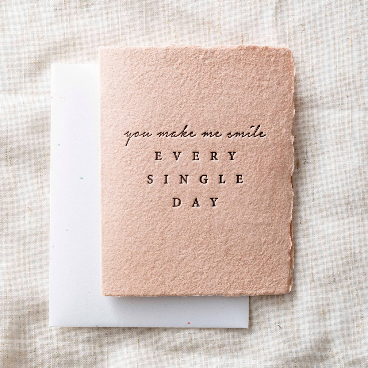 You Make Me Smile | Love Friendship Greeting Card: Flat A2 Greeting Card. Blank on Back.