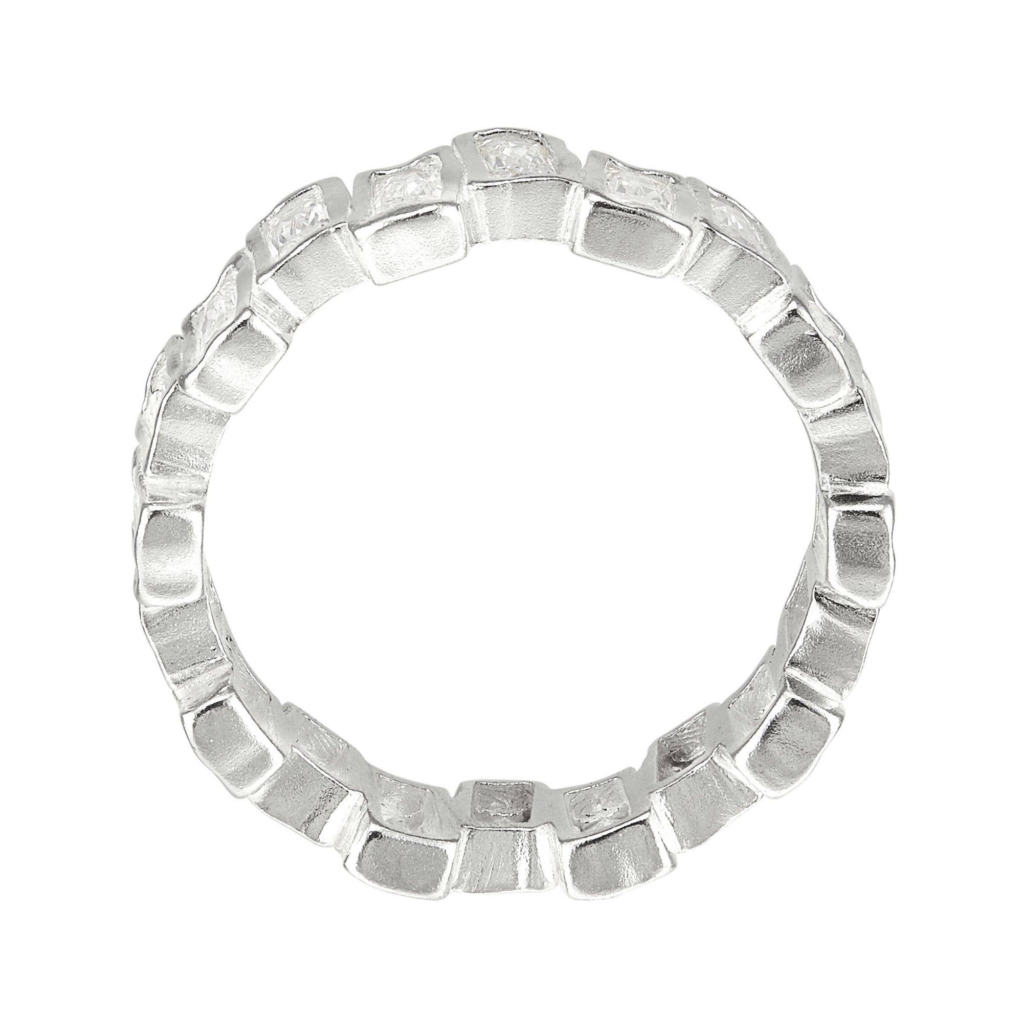 Silpada The Little Things Cubic Zirconia Ring in Silver: White / 8