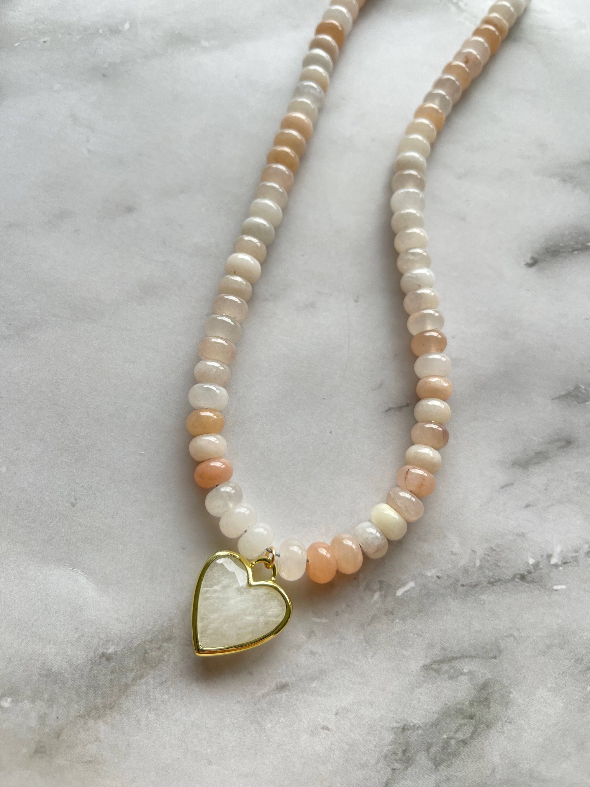 Caia Necklace New Colors Added! : Tourmaline Mix Jade with Red Star Quartz