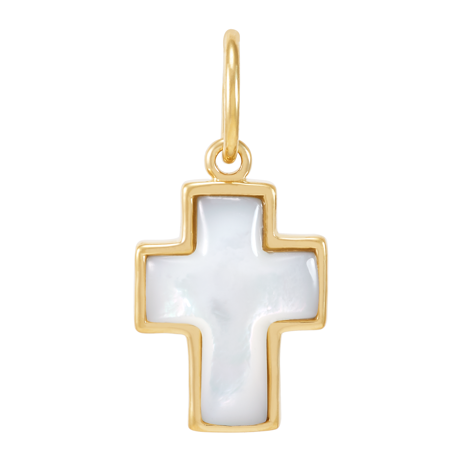 Silpada 'Be Hopeful' Silver with Gold Plating MOP Charm: White