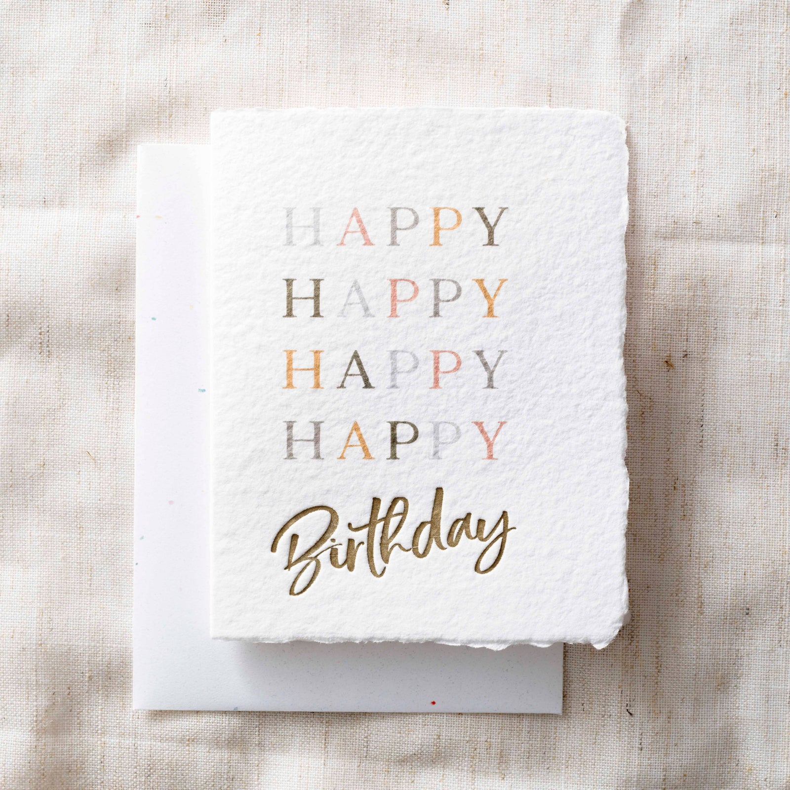 Happy Happy Happy Happy Birthday | Eco-Friendly Greeting Card  Blank Inside