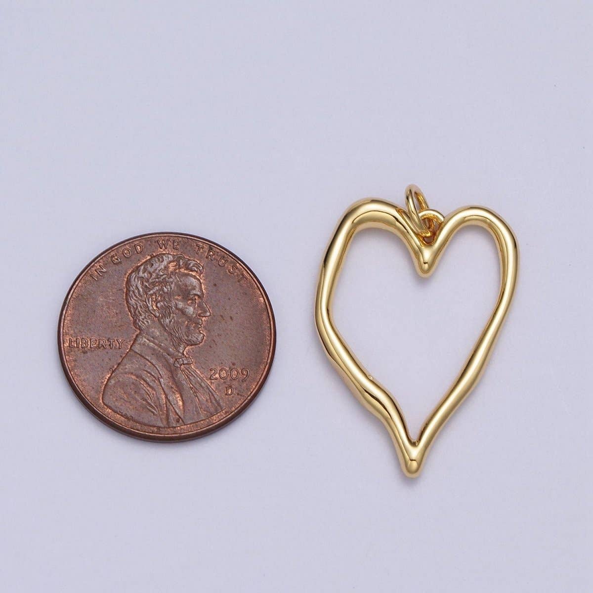 Gold Geometric Open Heart Minimalist Charm
