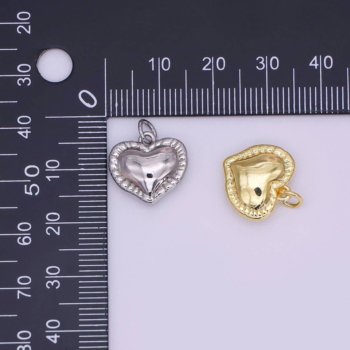 Tiny Heart Minimalist Charm: Silver