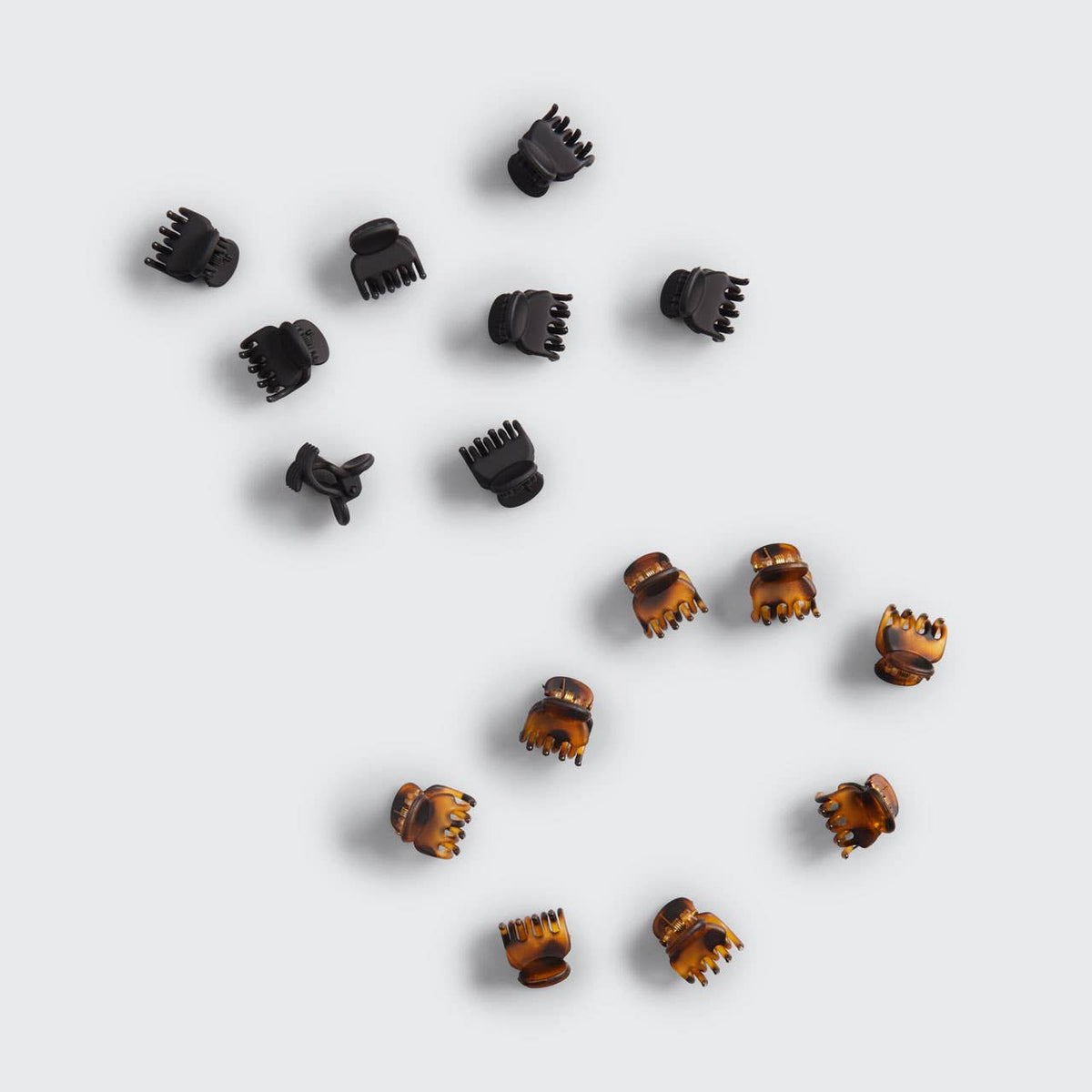 Recycled Plastic Mini Classic Claw Clips 16pc - Black &amp; Tort