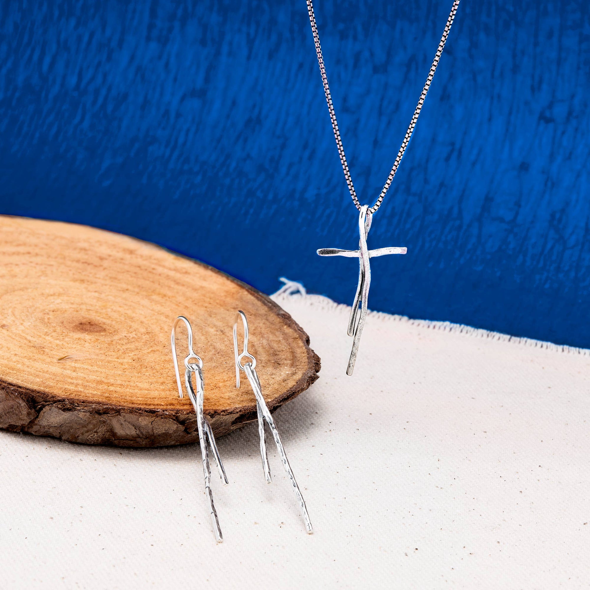 Silpada 'Organic Cross' Pendant Necklace in Sterli: 1 5/8