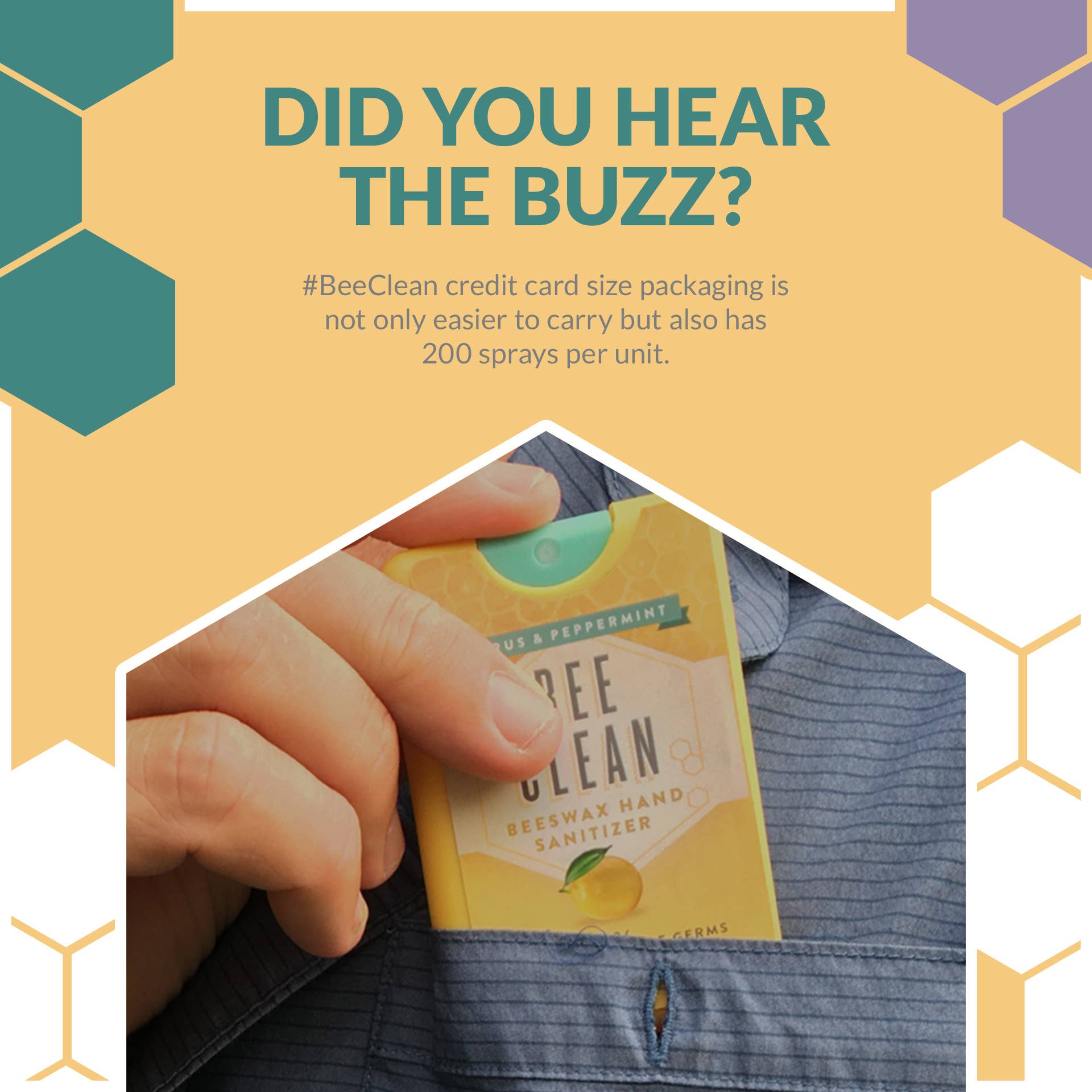 Citrus & Peppermint Bee Clean Organic Beeswax Hand Sanitizer