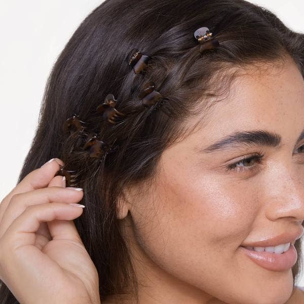 Recycled Plastic Mini Classic Claw Clips 16pc - Black &amp; Tort