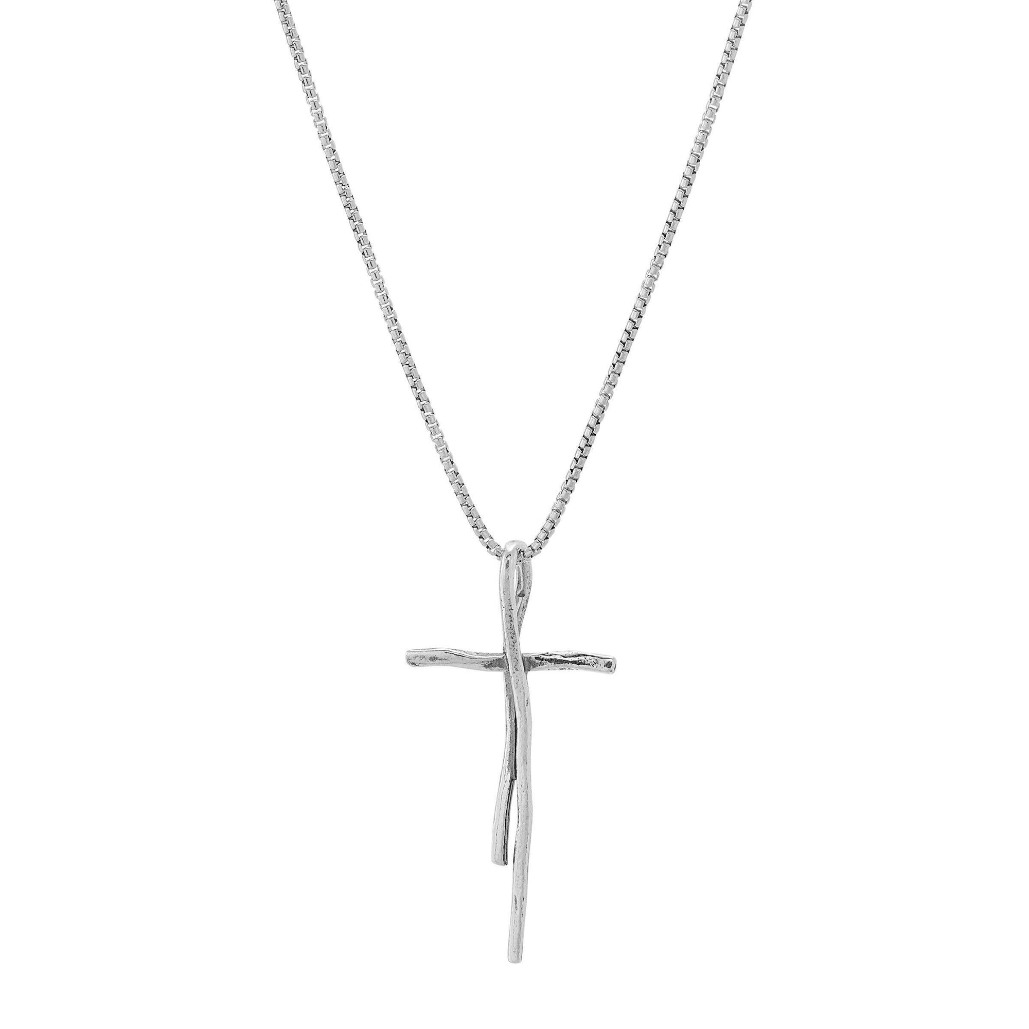 Silpada 'Organic Cross' Pendant Necklace in Sterli: 1 5/8