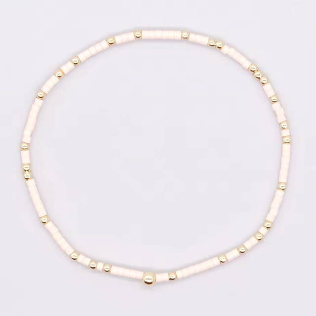 BOHO COLORFUL BALL BEADED BRACELET | 40B5178: PEACH