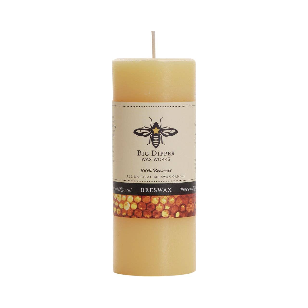 Pure Beeswax Pillars: Large (3" x 6") / Black