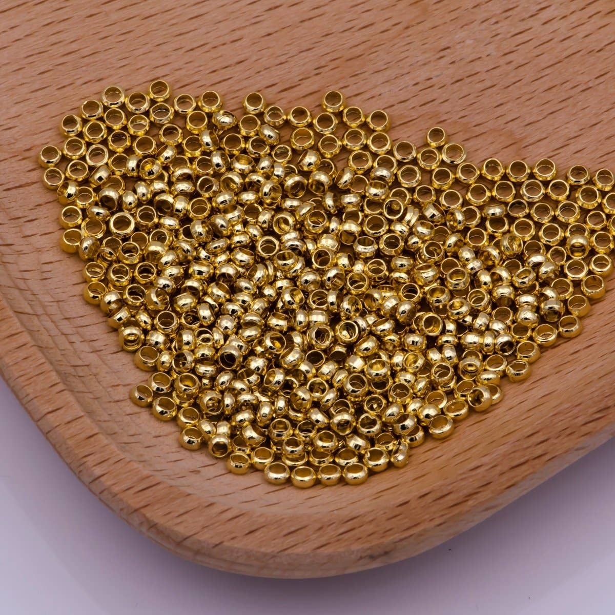 1.5mm, 2mm, 2.5mm 24k Gold Filled Crimp Beads, Crimp covers, Spacer Stopper Beads K-206 L-540 L-541: 2 mm