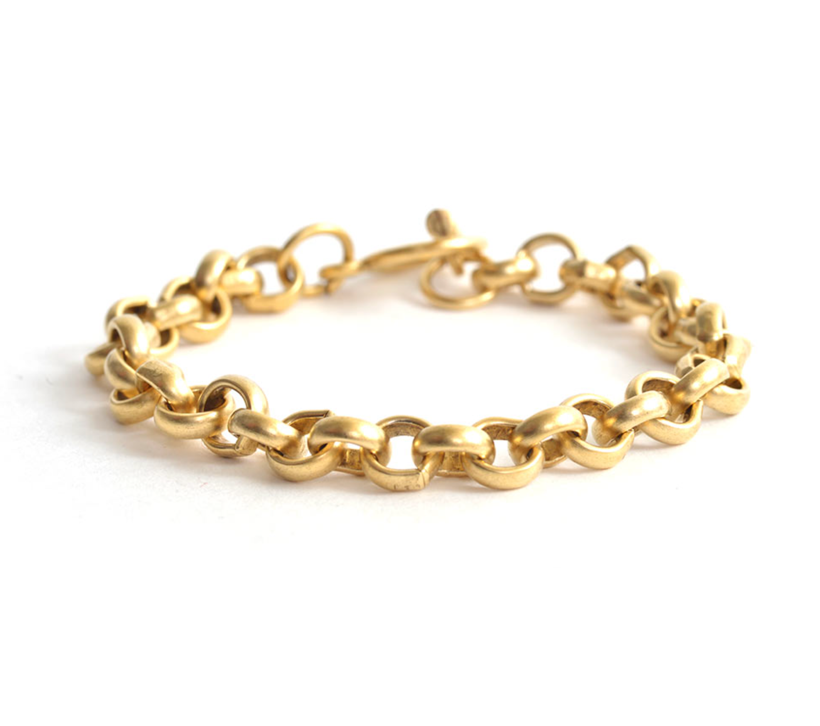 Toggle Clasp Charm Bracelet - Antique Silver or Antique Gold: Antique Gold