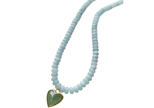 Caia Necklace New Colors Added! : Light Blue Jade with Green Aventurine