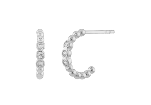 Silpada Around The Way J-Hoop Silver Earrings