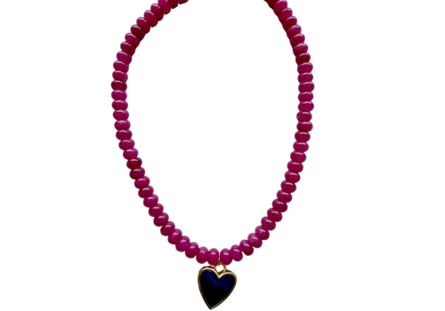 Caia Necklace New Colors Added! : Fuschia Jade with Lapis