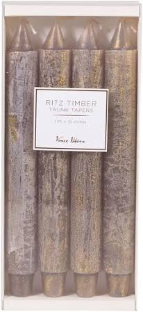10&quot; Gray Ritz Timber Taper Candles - Set of 4