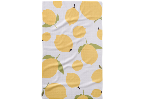 Sunny Lemons Geometry Tea Towel